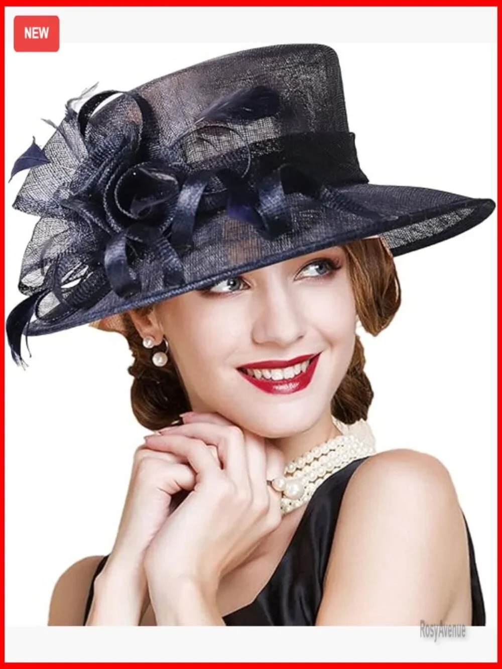 Adjustable Sinamay Fedora Hat with Bow, 58-60cm Head Circumference
